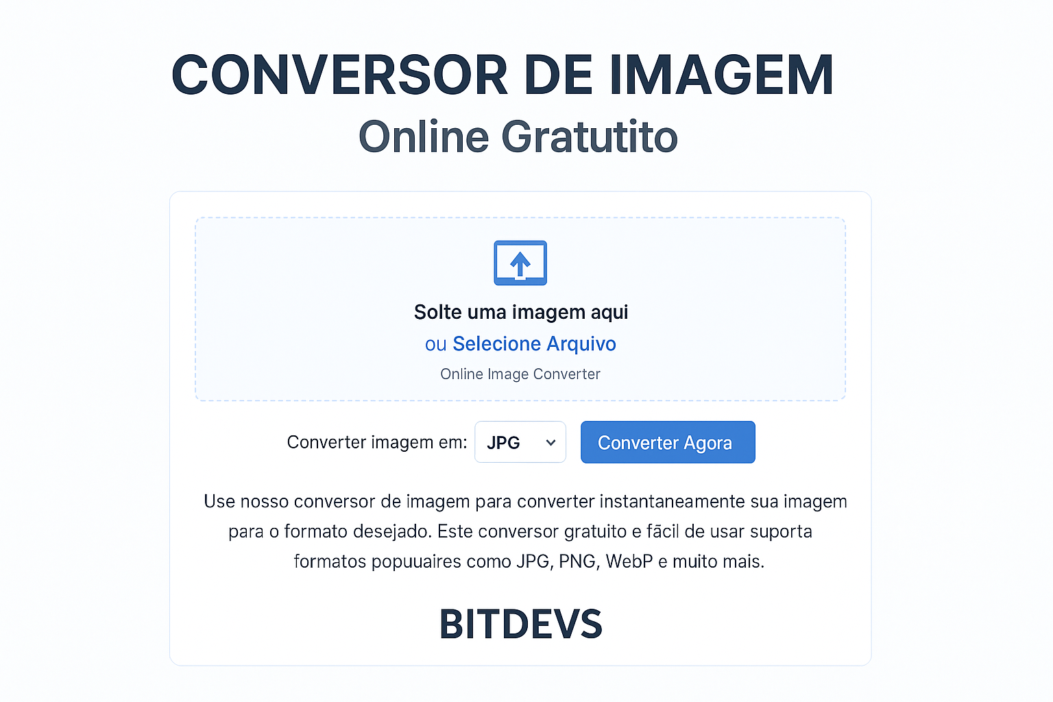 Conversor de Imagem Online Grátis: 7 Motivos para Escolher o BitDevs em 2025